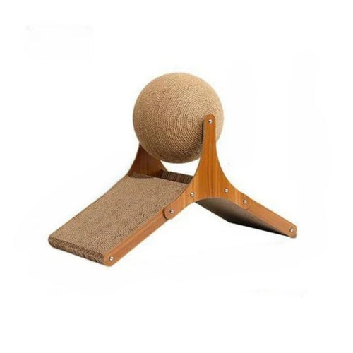 Cat Scratch Ball Toy Cat Scratching Post Sisal Cat Scratcher Ball Toy with Ball Scratching Rotatable Ball for Cats & Kittens Interactive Indoor Cats Toy